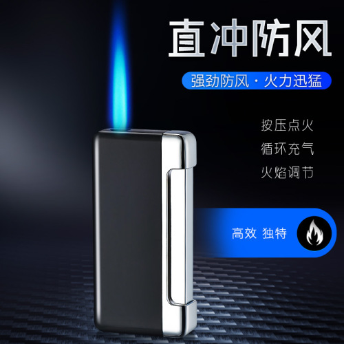 Hot-selling direct blue flame windproof lighter advertising gift typing windproof cross-border small and light cross-border wholesale