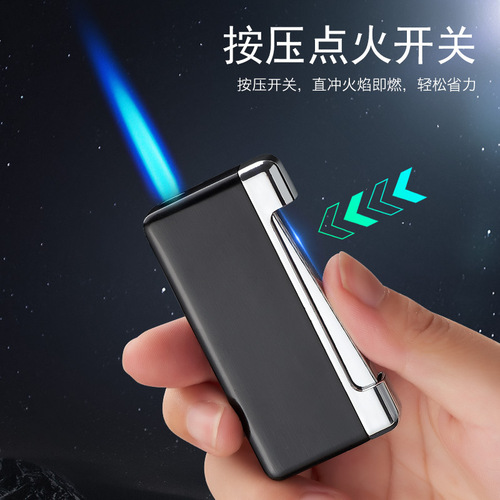 Hot-selling direct blue flame windproof lighter advertising gift typing windproof cross-border small and light cross-border wholesale