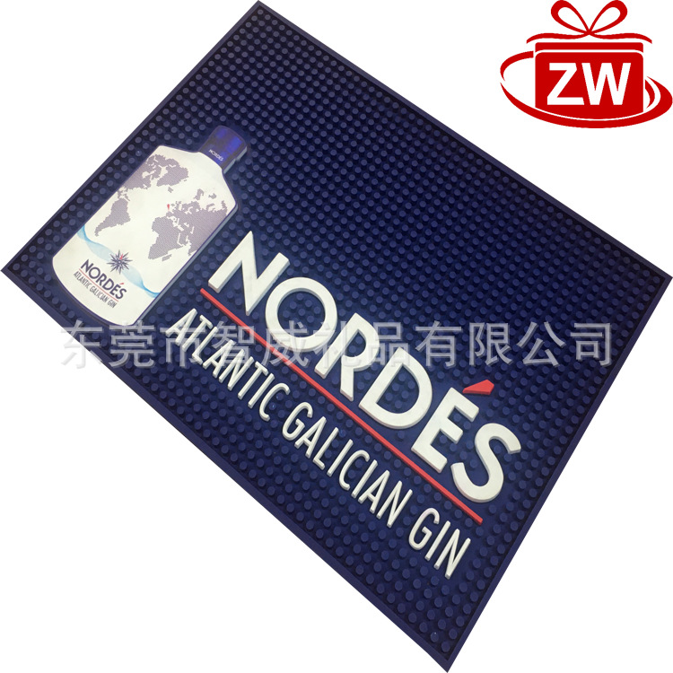 工厂PVC酒吧垫印LOGO酒杯垫沥水垫软胶隔热吧台垫