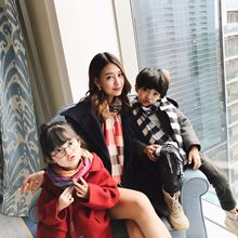 秋冬仿羊绒格子女围巾保暖男女童宝宝围脖儿童围巾百搭亲子围巾