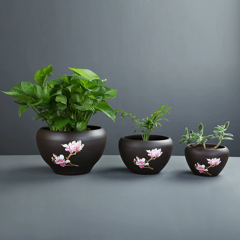 Специальный заказ фиолетовый песок Орхидея Цветочный Горшок очень большого диаметра раковина для кливии керамический умывальник для орхидей специальная маленькая белая Пальмовая спаржа