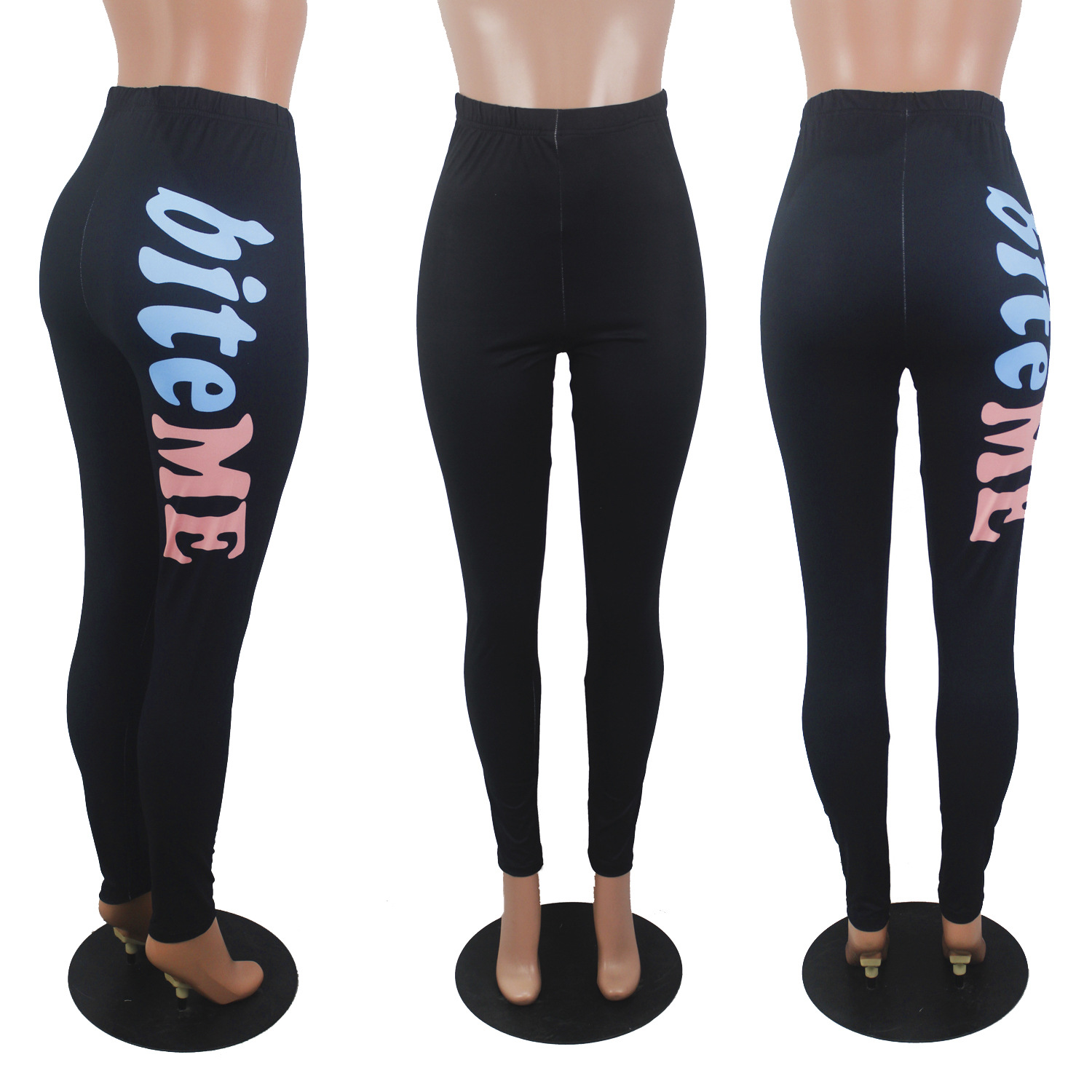 D9323 Amazon hot sale European and American women's sexy women's tight trousers letter printed trousers yoga pants