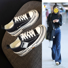 清仓价30  厚底小白鞋女百搭低帮INS运动鞋女帆布鞋