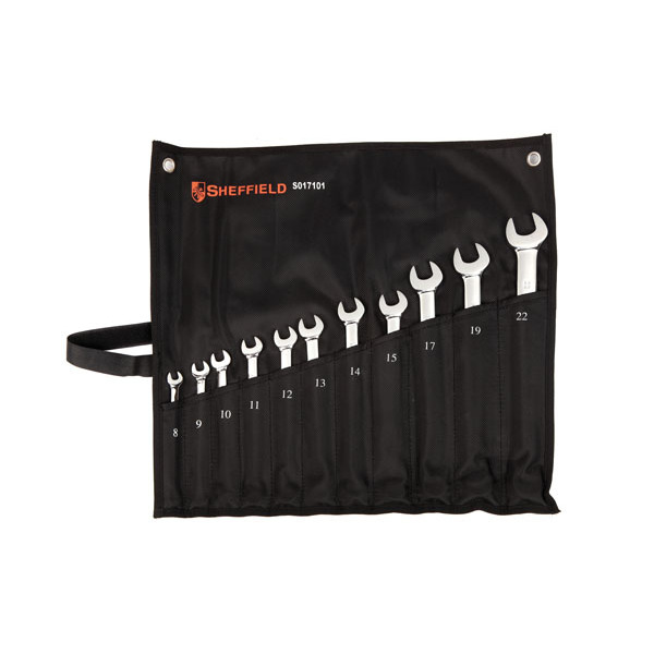 钢盾工具 11件套铬钒钢公制两用扳手 梅开扳手套装S017101