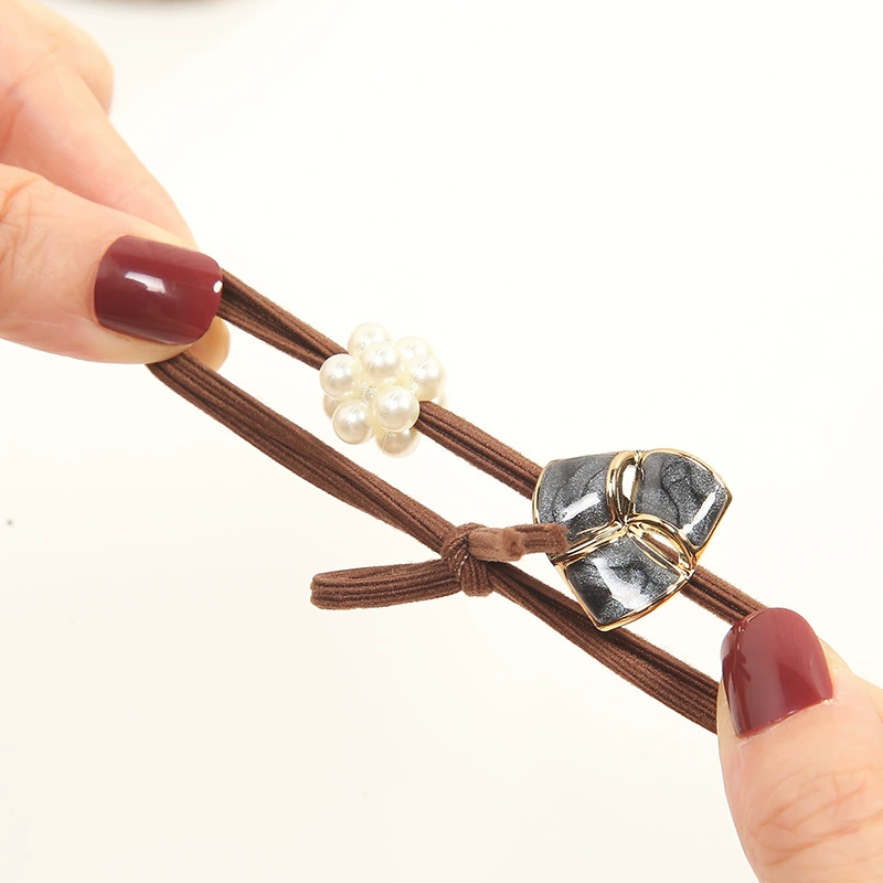 Fashionable South Korean goods from pearl, small hair rope, hair accessory, Korean style, simple and elegant design, Chanel style