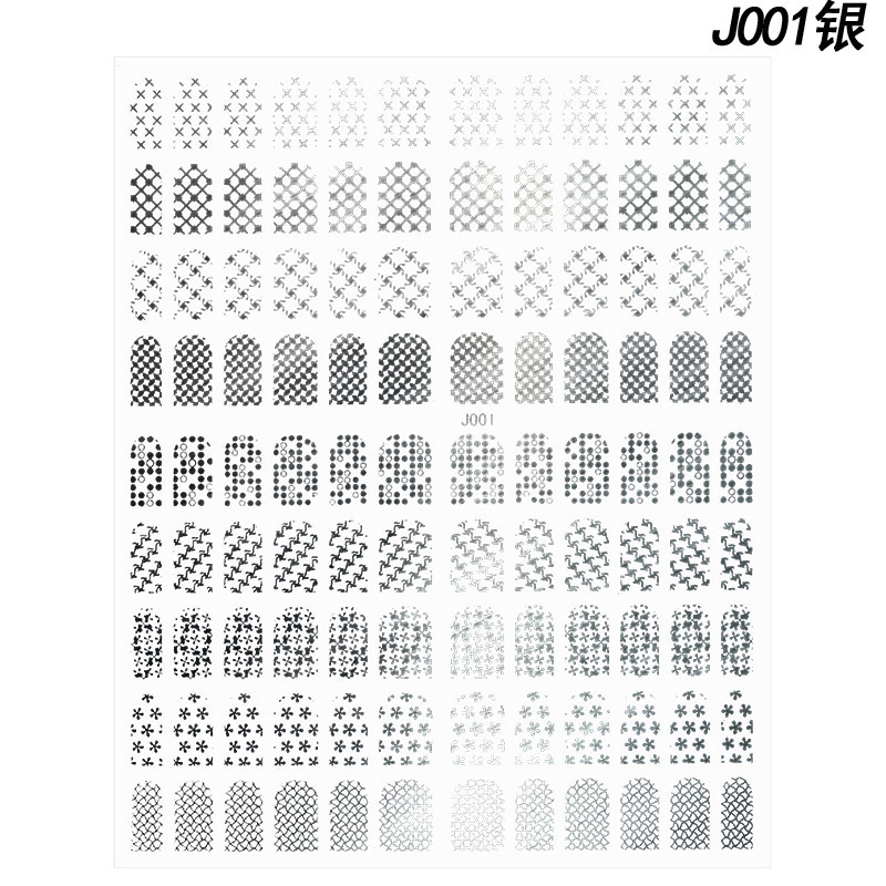 Pegatinas de uñas doradas 108 pegatinas de uñas Flor de encaje de pata de gallo 3D adhesivo dorado pegatinas de uñas de plata