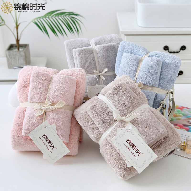 Wholesale Household Coral Fleece Towel Bath Towel Set Extra Large Thickened Quick-drying Towel Coral Fleece Set