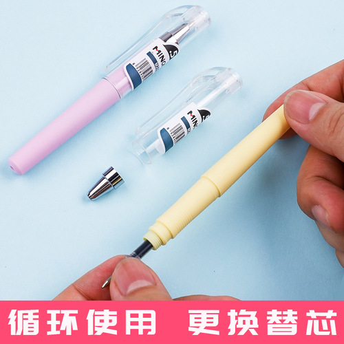 Pocket pen, ballpoint pen, portable, short rod, carbon black, short black pen, 0.5mm mini signature pen