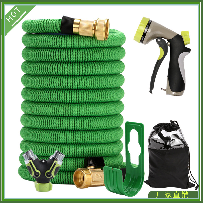 高压魔术伸缩水管软管花洒浇花花园水枪家用多功能洗车水枪亚马逊