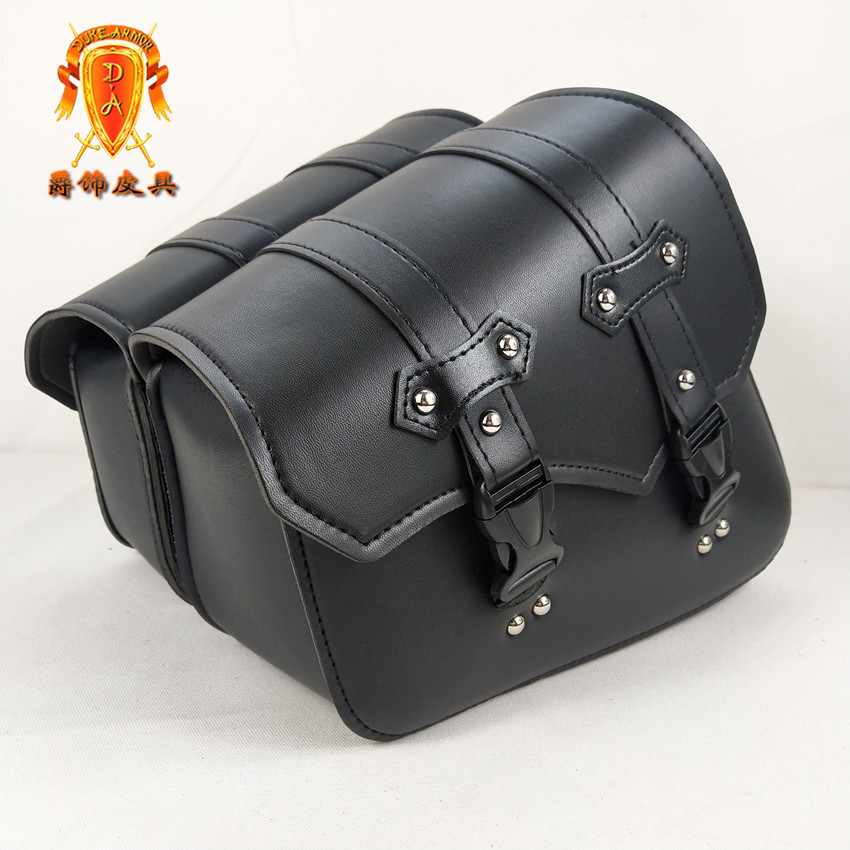 Motocicleta deportista retro bolsa colgante suministros de seguridad duraderos de cuero sintético de color sólido simple bolsa colgante resistente al desgaste