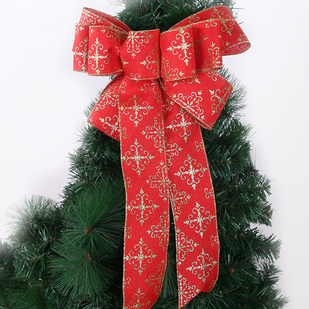 Decoración Navideña 2026, Nuevo Producto Transfronterizo, Lazo Rojo Grande para Decoración de Árboles de Navidad, para Centros Comerciales y Hoteles
