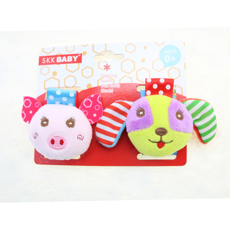 SKKBABY forma de animal del bebé correa de reloj de campana de timbre colorido pulsera bebé suministros de educación temprana