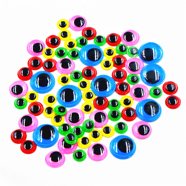 Venta directa de fábrica actividad de la banda de ojos adhesivo al por mayor DIY accesorios de juguete negro y blanco color pestañas animal bead pegatinas