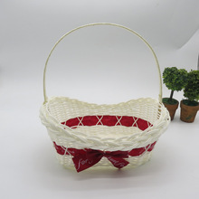 厂家供应手提塑料篮 编织置物筐水果收纳篮 塑料收纳篮子储物小筐