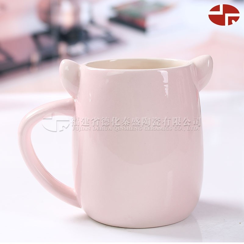 Taza de agua de cerámica de dibujos animados logotipo hogar lindo cerdo taza de regalo creativo taza de agua regalo al por mayor