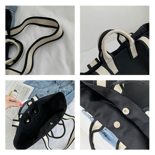  New Water-Repellent Canvas Bag Trendy Ins Simple Fashion Large Capacity Handbag Shoulder Bag Crossbody Bag