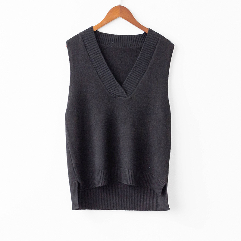 Chaleco 2022 primavera estilo coreano de las mujeres elegante cuello en V de punto chaleco al por mayor 7816