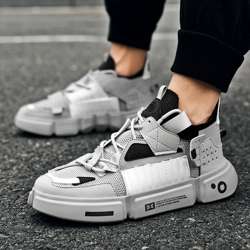 Zapatos de hombre otoño nuevos zapatos de pareja súper populares transpirables de los hombres de estilo coreano de moda de color a juego personalidad en línea celebridad Wudao zapatos de papá image 9