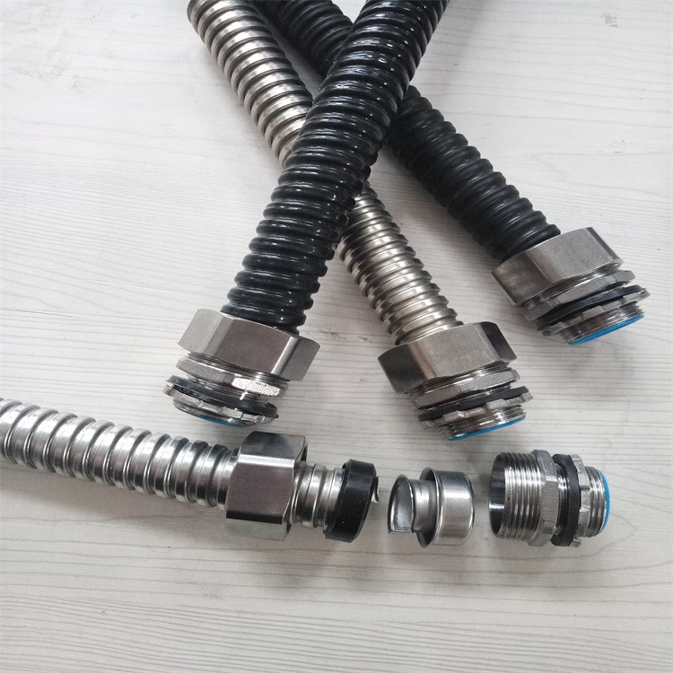 NPT螺纹包塑软管接头 不锈钢美标螺纹外丝接头加工