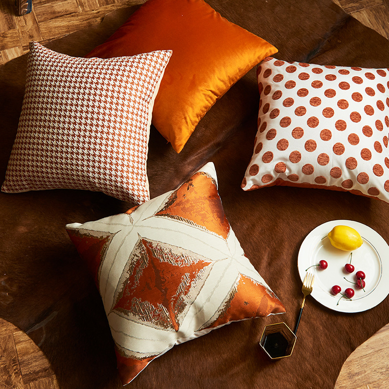 New round dot throw pillow cover European style home sofa square simple cushion cover household throw pillow cover mixed set