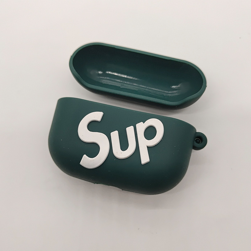 Fabricantes de suministro de auriculares Bluetooth de silicona caso split de dibujos animados de silicona auricular caso funda protectora logotipo impreso
