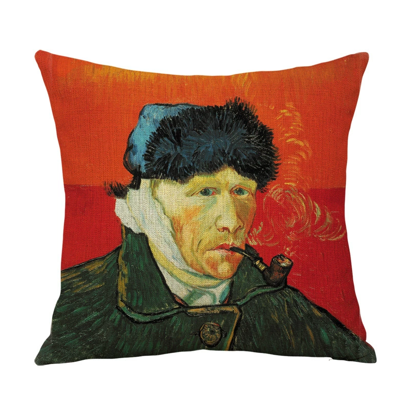 Декоративная наволочка CreativeVanGogh, 45×45 см хлопок-лен печать, художественные мотивы