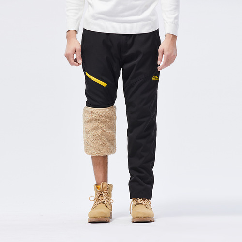 Factory direct sales men's three-in-one removable autumn and winter velvet thickened waterproof and cold-proof outdoor warm mountaineering pants