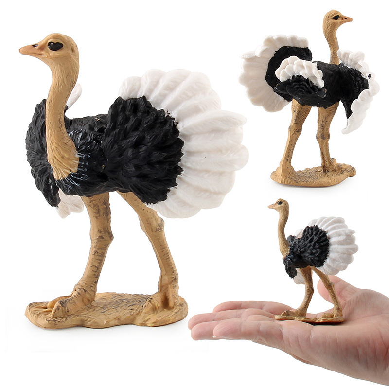 Simulación infantil de plástico animal Asia Occidental hembra caballo avestruz pingüino búfalo estática diversión educación temprana decoración juguete