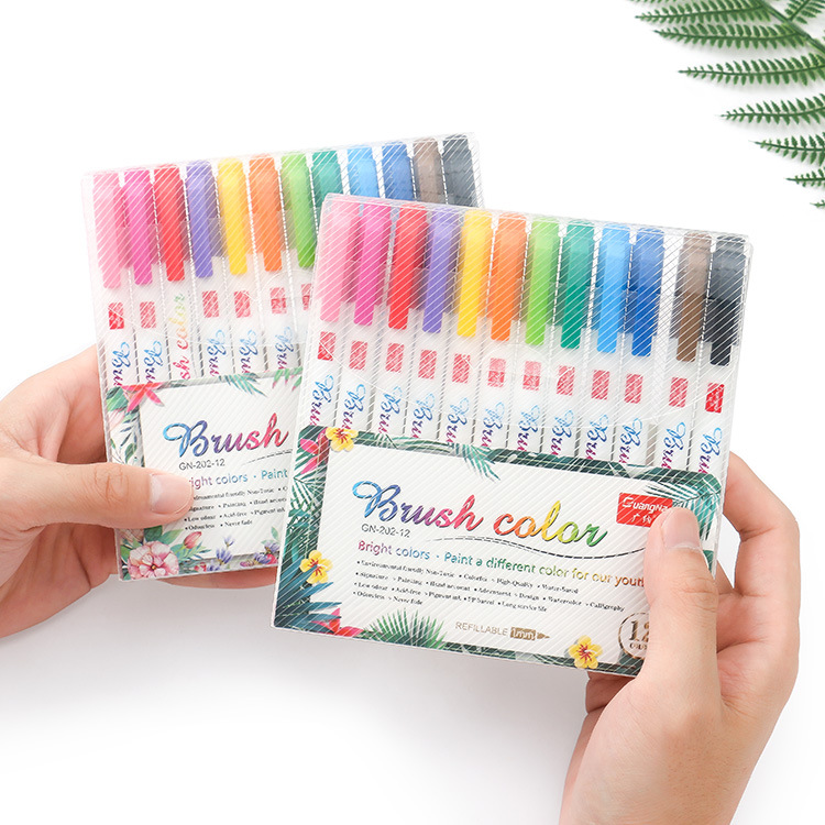 Guangna 202-12 color fluorescente caligrafía Xiuli pluma cabello suave pequeña escritura regular caligrafía pincel de escritura suave copia firma nominación pluma