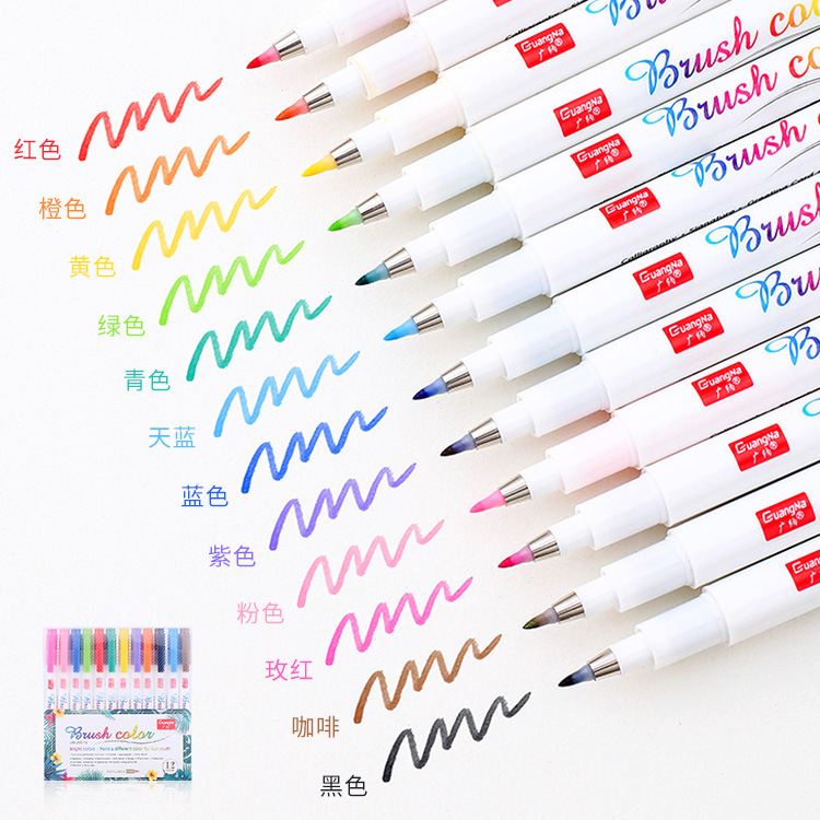 Guangna 202-12 color fluorescente caligrafía Xiuli pluma cabello suave pequeña escritura regular caligrafía pincel de escritura suave copia firma nominación pluma