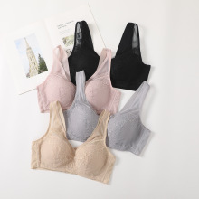 新款聚拢舒适无钢圈透气胸罩宽肩带背心文胸家批一件代发来样