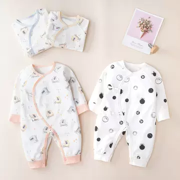 Baby autumn jumpsuit 2023 new baby butterfly long sleeve newborn clothes home four seasons climbing suit - ShopShipShake