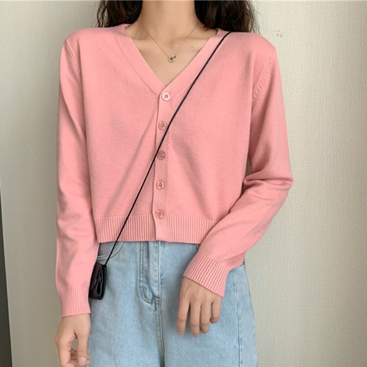 2025 New Knitted Cardigan for Women, Korean Style, Spring and Autumn, Petite Short Style, V-Neck, Long-Sleeved, Thin Sweater Jacket 2025 New Knitted Cardigan for Women, Korean Style, Spring and Autumn, Petite Short Style, V-Neck, Long-Sleeved, Thin Sweater Jacket