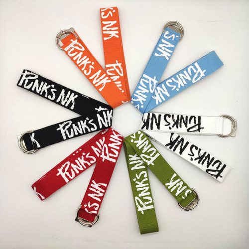 D-shaped alloy double ring buckle men's and women's belts fashionable casual versatile trendy unisex canvas belts