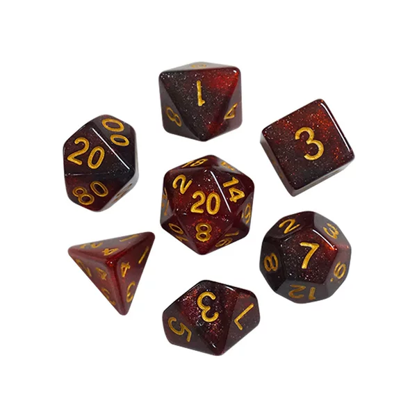 Factory spot wholesale starry dice multi-faceted glitter color two-color acrylic dice Cthulhu DND color