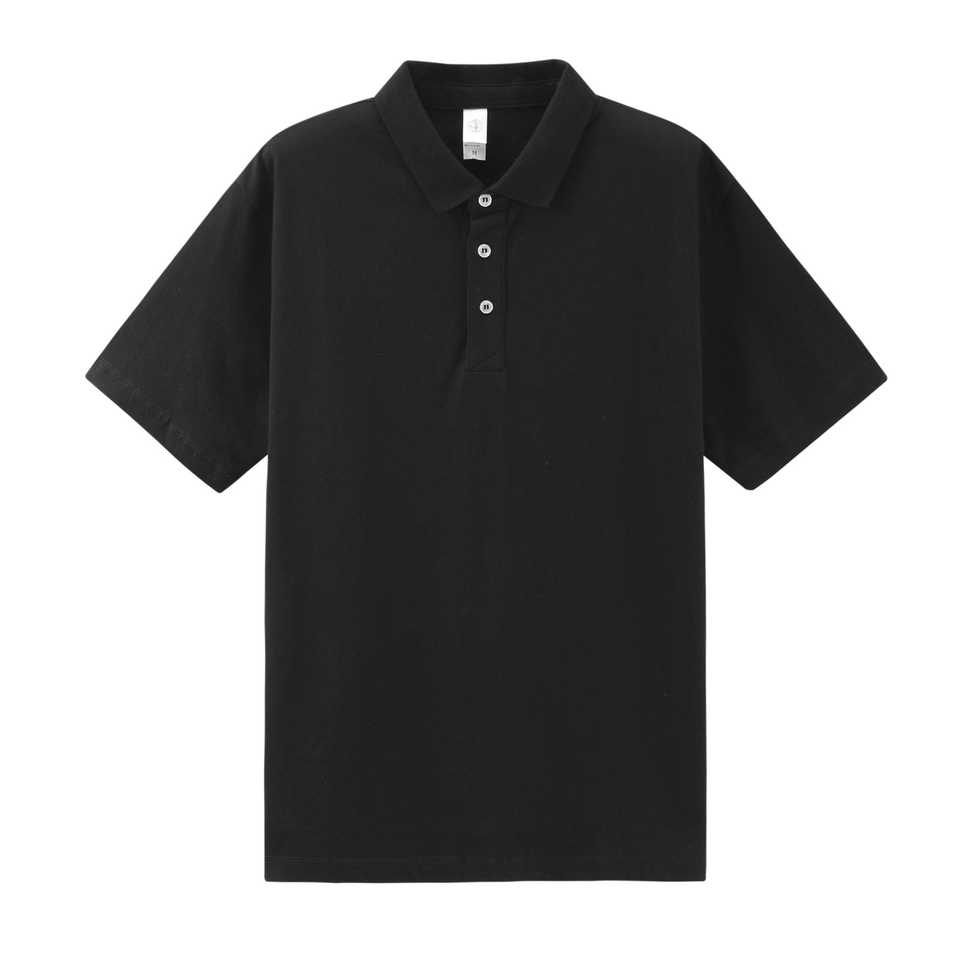 Xinjiang algodón de fibra larga 250g pesado verde oscuro camisa de Polo de manga corta de verano suelta solapa caqui camiseta de los hombres
