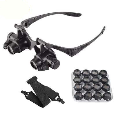 八组倍率镜头 眼镜钟表修理式led放大镜 套装升级版 9892G8KX