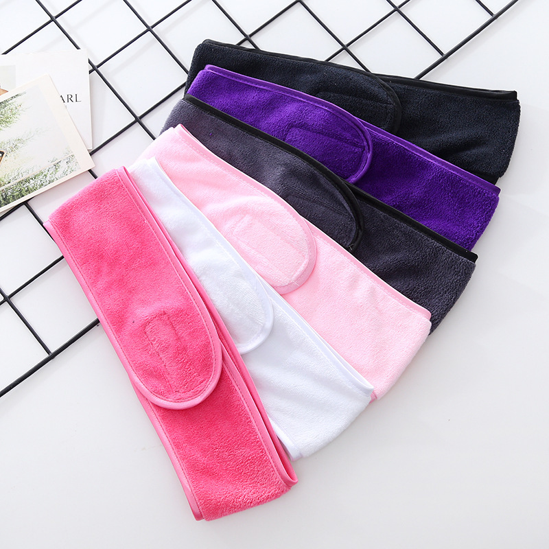 European and American Simple Microfiber Velcro Hair Band Sports Yoga Headscarf Women's Beauty Salon Solid Color Headscarf