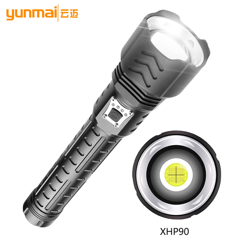 Cross -border XHP90 flashlight zoom input output output power…