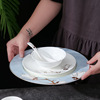 New Chinese Elegant White Magnolia Series Hotel Club Putting Products Banquet Desktop Bone Porcelain Tableware Set