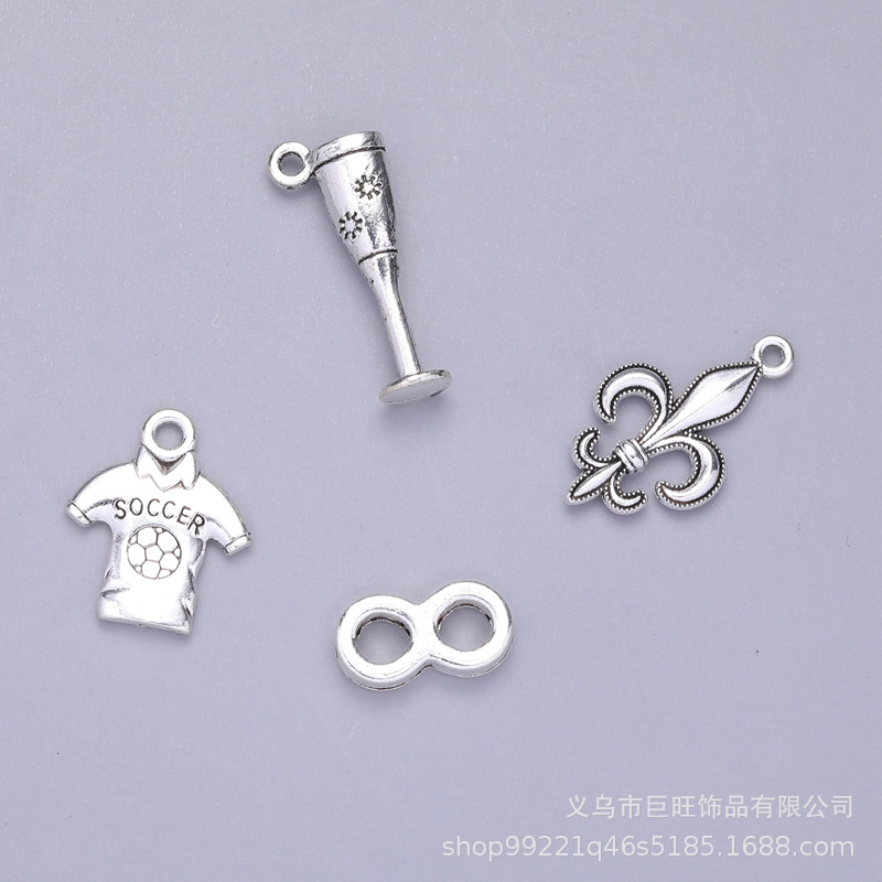 藏银配件8字型奖杯球衣挂件diy手链项链球迷合金持久保色古银配饰