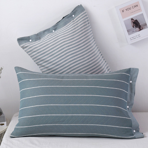 Three-layer gauze pure cotton pillowcase adult pillowcase cover one piece cotton pillowcase single European style couple pillowcase
