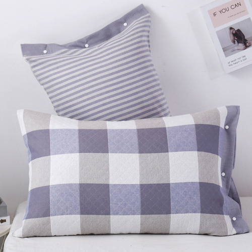 Three-layer gauze pure cotton pillowcase adult pillowcase cover one piece cotton pillowcase single European style couple pillowcase