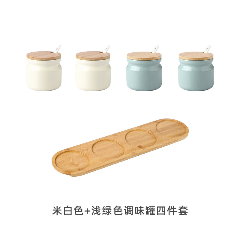Creativo nórdico cocina condimento tarro hogar cerámica condimento caja traje de almacenamiento de cerámica aceite botella condimento tarro traje