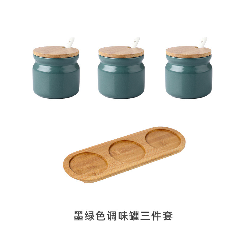 Creativo nórdico cocina condimento tarro hogar cerámica condimento caja traje de almacenamiento de cerámica aceite botella condimento tarro traje
