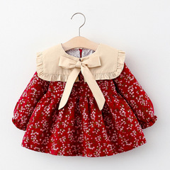 845 children's clothing girls spring and autumn new long-sleeved dress infant and toddler girl Korean style floral princess dress