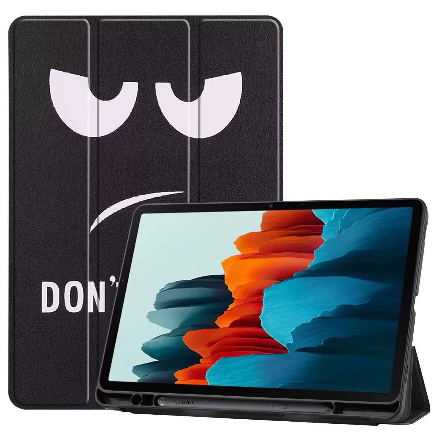 Подходит для защитного чехла Samsung Tab S7, TPU стилус слот, T870/X700 мягкий корпус, держатель с рисунком