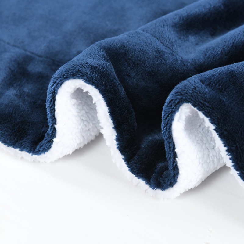 Sherpa Lamb Fleece Blanket 1.5X2M Thickened Double Layer Flannel Blanket_voghion.com