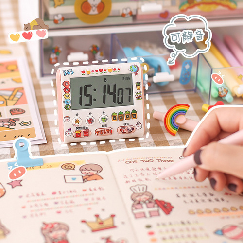 Student Time Efficiency Manager Cute Timer Can Be Silent Reminder Study Postgraduate Entrance Exam Questions Kitchen Timing