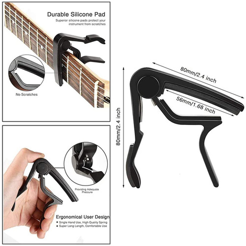 Guitar string capo, tuner, finger pick, set of musical instrument accessories, complete set of combined acoustic guitar accessories